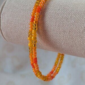 Sunset Orange Memory Wire Bracelet